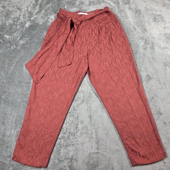Anthropologie Ett Twa 4 Rose Jacquard Aubade Tie Waist Cropped Boho Trousers - Picture 3 of 10